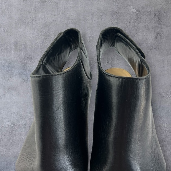 Cole Haan Wrey Black Leather Booties Block Heel Peep Toe Women’s Sz: 9B - Picture 9 of 12